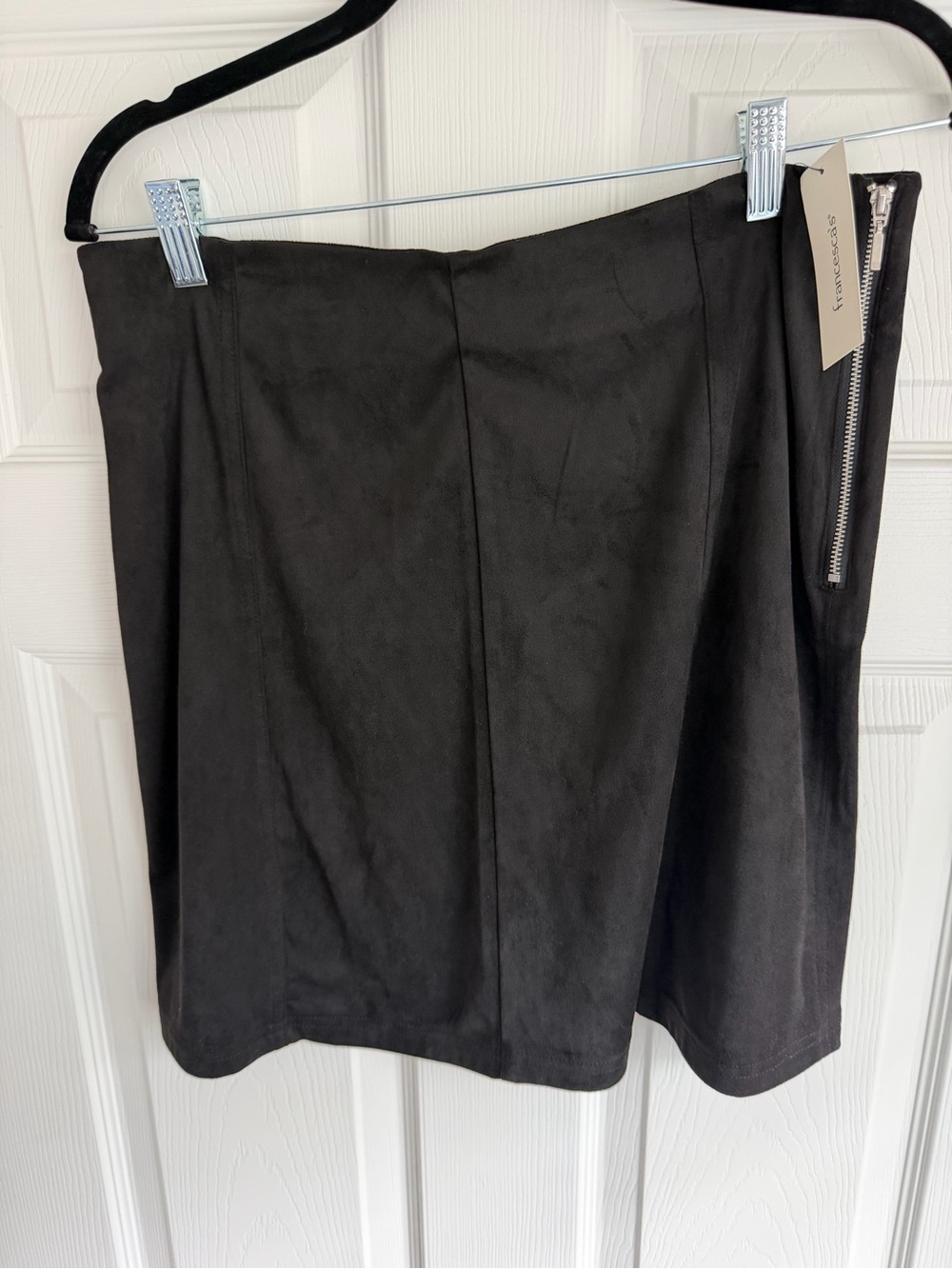 Black suede skirt